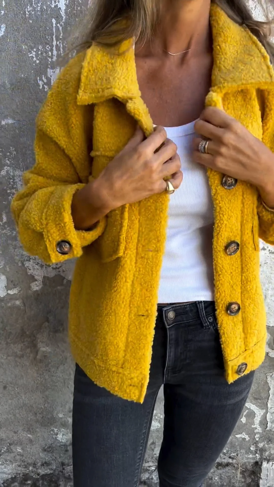 Casual Lapel Lambswool Coat