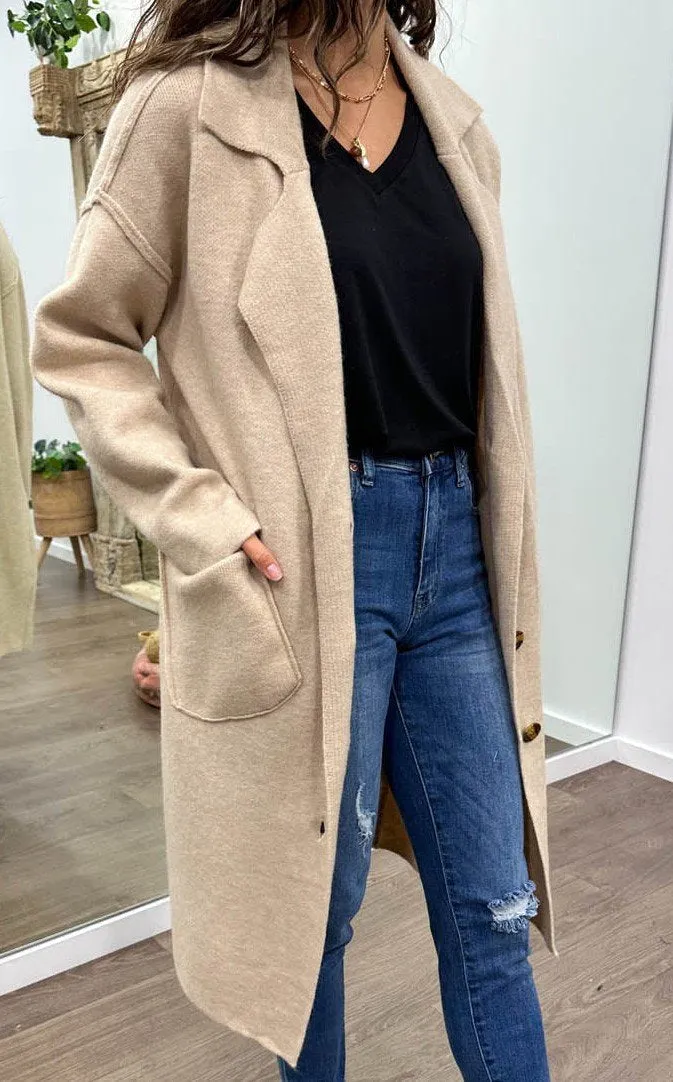 Women's Casual Solid Color Sweater Cardigan Coat